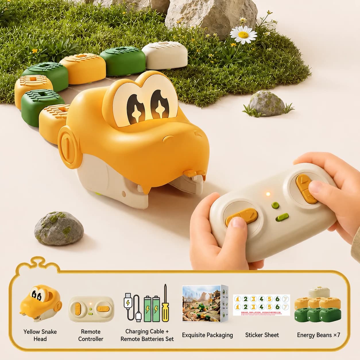 Yellow magnetic snake with remote controller
